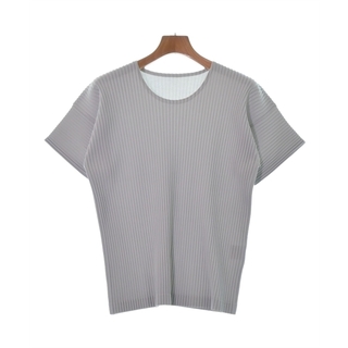 HOMME PLISSE Tシャツ・カットソー -(XS位) ライトグレー 【古着】【中古】(Tシャツ/カットソー(半袖/袖なし))