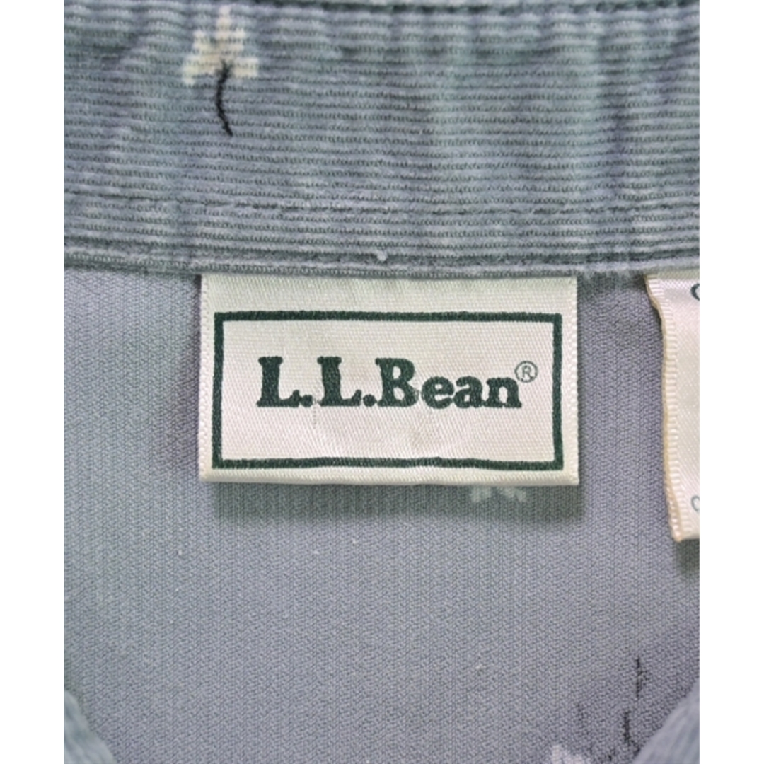 L.L.Bean(エルエルビーン)のL.L.Bean シャツワンピース 4(M位) 青系x白x黒(花柄) 【古着】【中古】 レディースのワンピース(その他)の商品写真