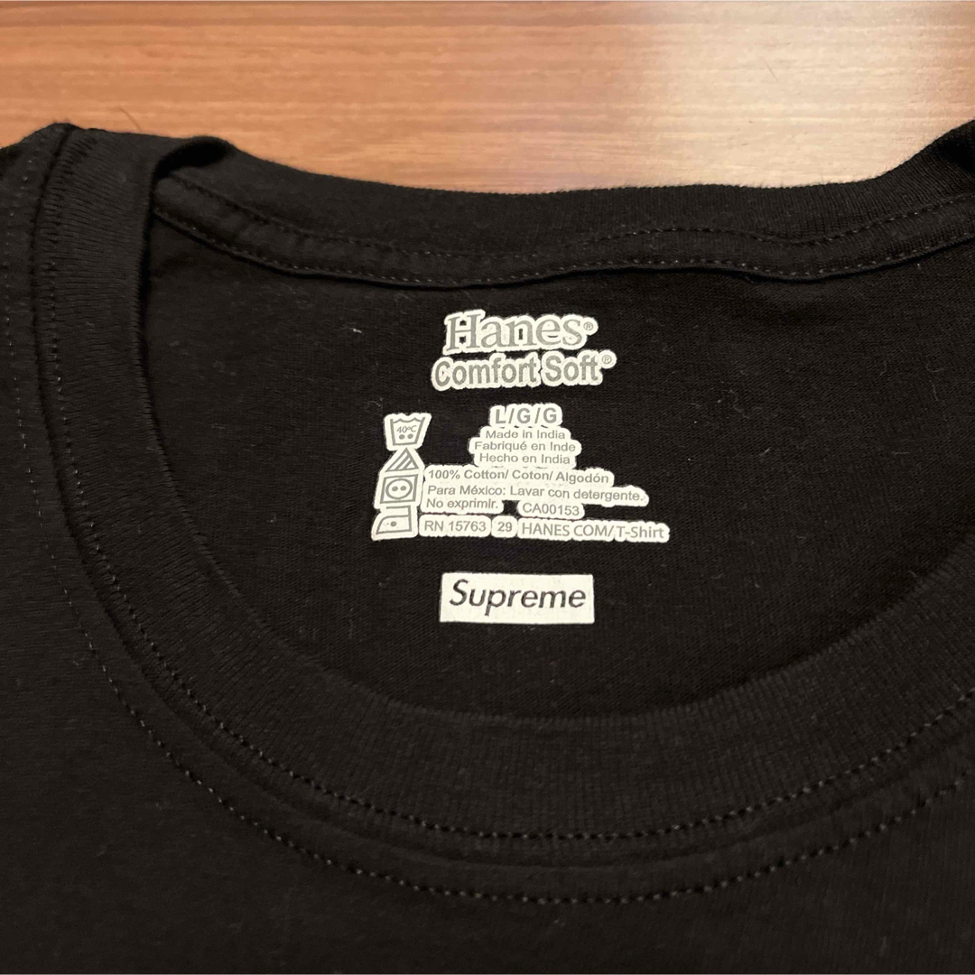 Supreme(シュプリーム)のSupreme Hanes Tee Lサイズ 黒 メンズのトップス(Tシャツ/カットソー(半袖/袖なし))の商品写真