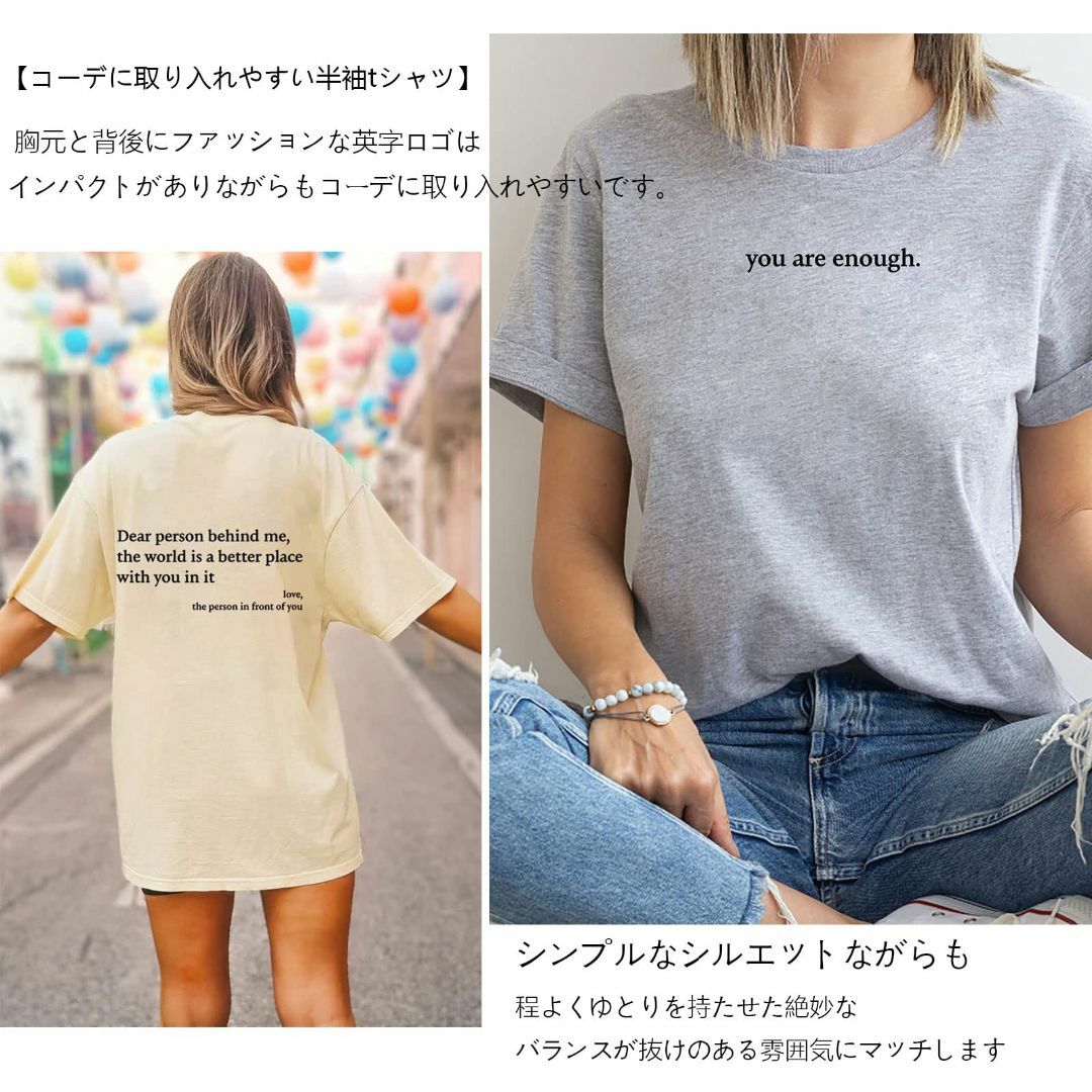 [7-livehouse] tシャツ レディース 半袖 トップス 丸襟 英字 プ レディースのファッション小物(その他)の商品写真