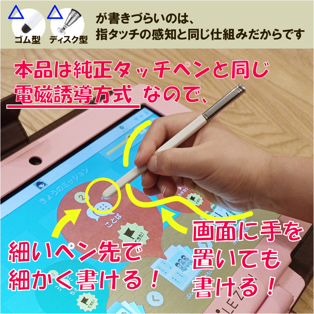 【新品未使用】スマイルゼミに使えるタッチペン　ホワイト　lv1 スマホ/家電/カメラのPC/タブレット(タブレット)の商品写真