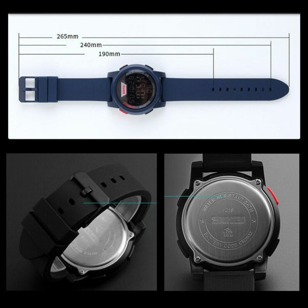 50m防水ダイバーズウォッチ デジタル腕時計スポーツ 登山ストップウォッチAG6 メンズの時計(腕時計(デジタル))の商品写真