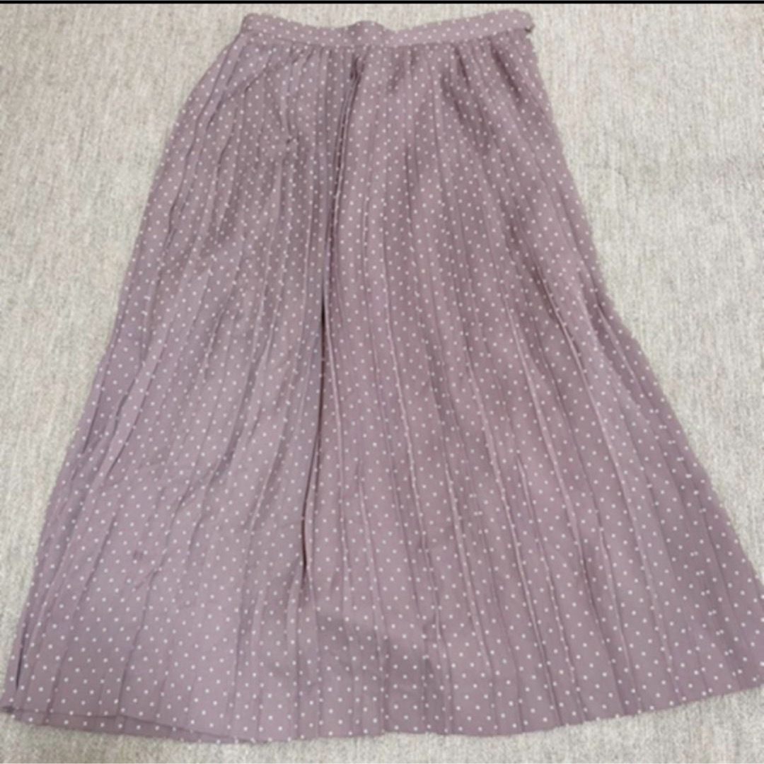 プリーツスカート　ドーナツドット柄 レディースのスカート(ロングスカート)の商品写真