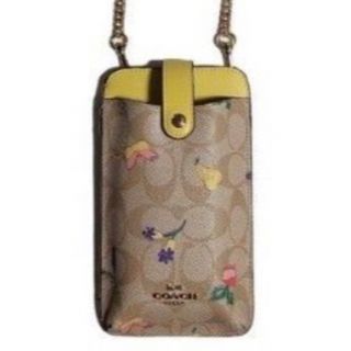 コーチ(COACH)の新品未使用　COACH スマホショルダー 大人気　スマホショルダー  イエロー(財布)