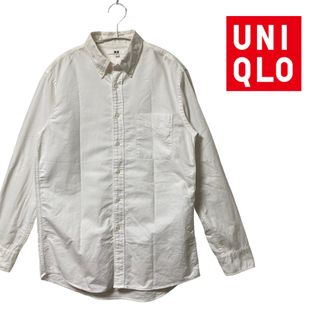 ユニクロ(UNIQLO)の【美品】UNIQLO ユニクロ　ボタンダウンシャツ　ホワイト　白　m(シャツ)