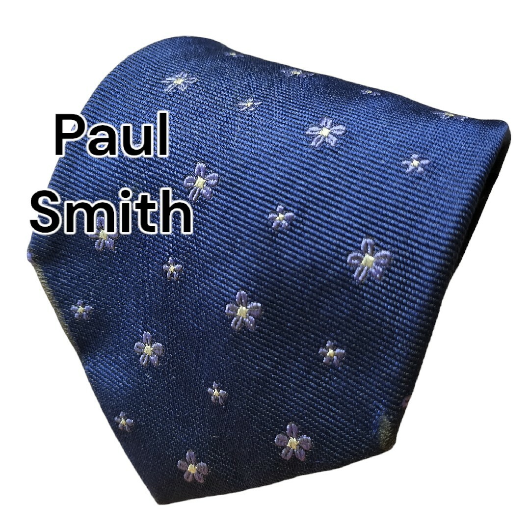 Paul Smith(ポールスミス)の【Paul Smith】　ポールスミス　ネイビー系　総柄　イングランド製 メンズのファッション小物(ネクタイ)の商品写真