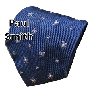 ポールスミス(Paul Smith)の【Paul Smith】　ポールスミス　ネイビー系　総柄　イングランド製(ネクタイ)