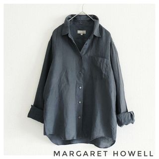 マーガレットハウエル(MARGARET HOWELL)のマーガレットハウエル リネンシャツ リネンブラウス グレー Ⅱ リネン100%(シャツ/ブラウス(長袖/七分))