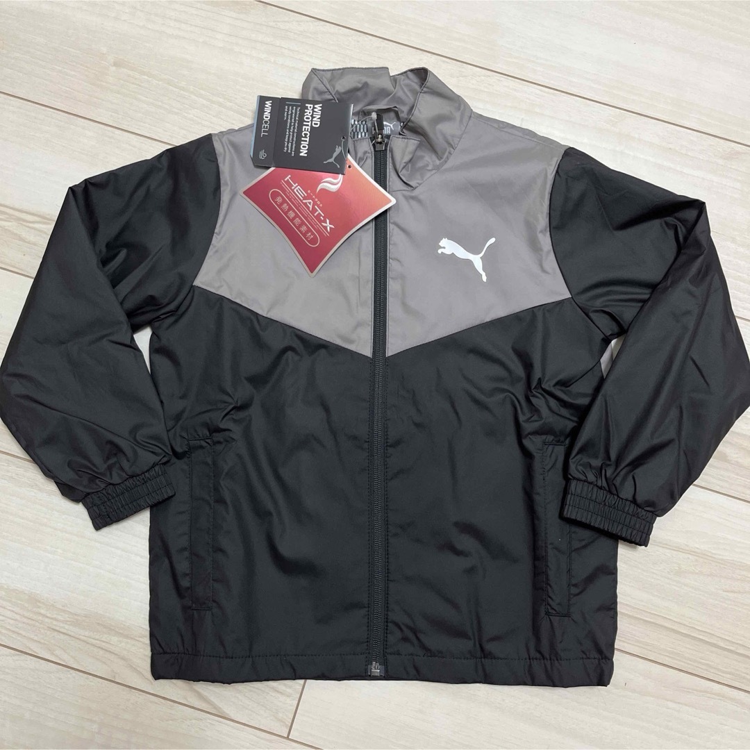 PUMA(プーマ)の新品 PUMA プーマ ウィンドブレーカー 120  ブラック／グレー キッズ/ベビー/マタニティのキッズ服男の子用(90cm~)(ジャケット/上着)の商品写真