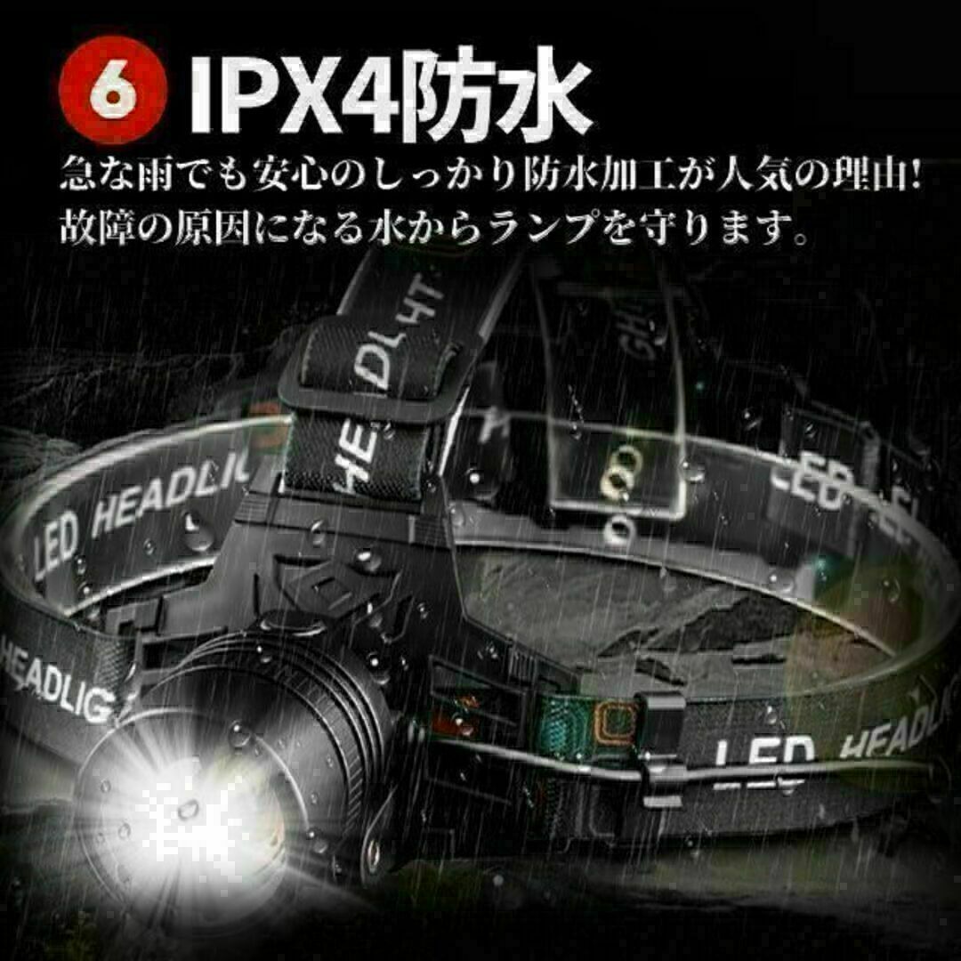 ヘッドランプ LEDヘッドライト P70 充電式 USB 高輝度 夜釣 登山 スポーツ/アウトドアのフィッシング(その他)の商品写真