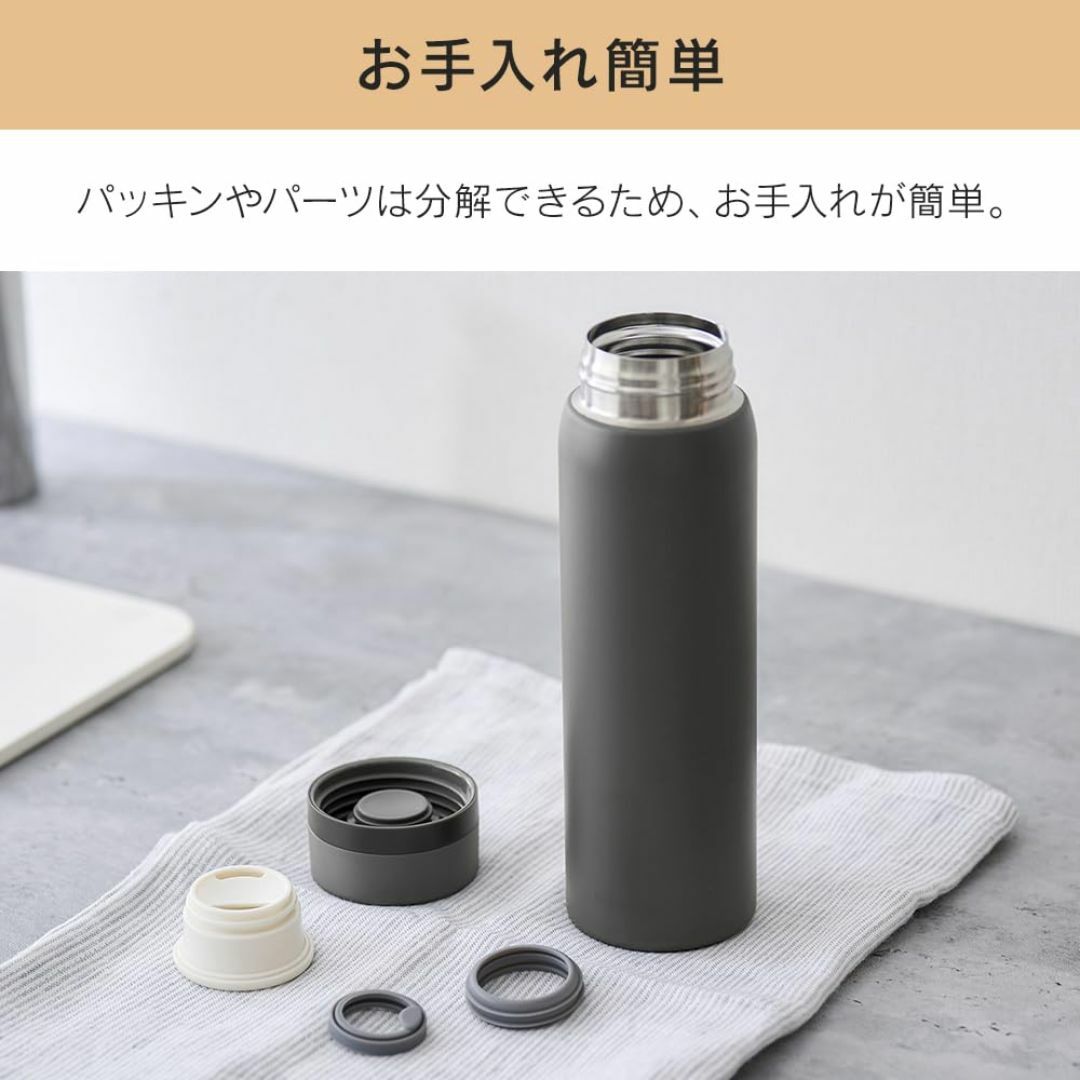 【色: グレー】アイリスオーヤマ 水筒 スクリュー マグボトル 500ml グレ インテリア/住まい/日用品のキッチン/食器(弁当用品)の商品写真