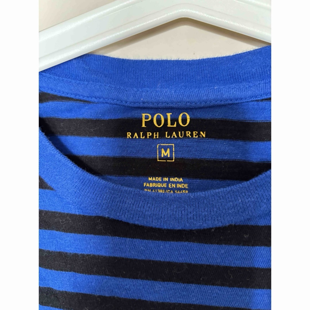 POLO RALPH LAUREN(ポロラルフローレン)のラルフローレン　Tシャツ　ボーダー　ブルー　M キッズ/ベビー/マタニティのキッズ服男の子用(90cm~)(Tシャツ/カットソー)の商品写真