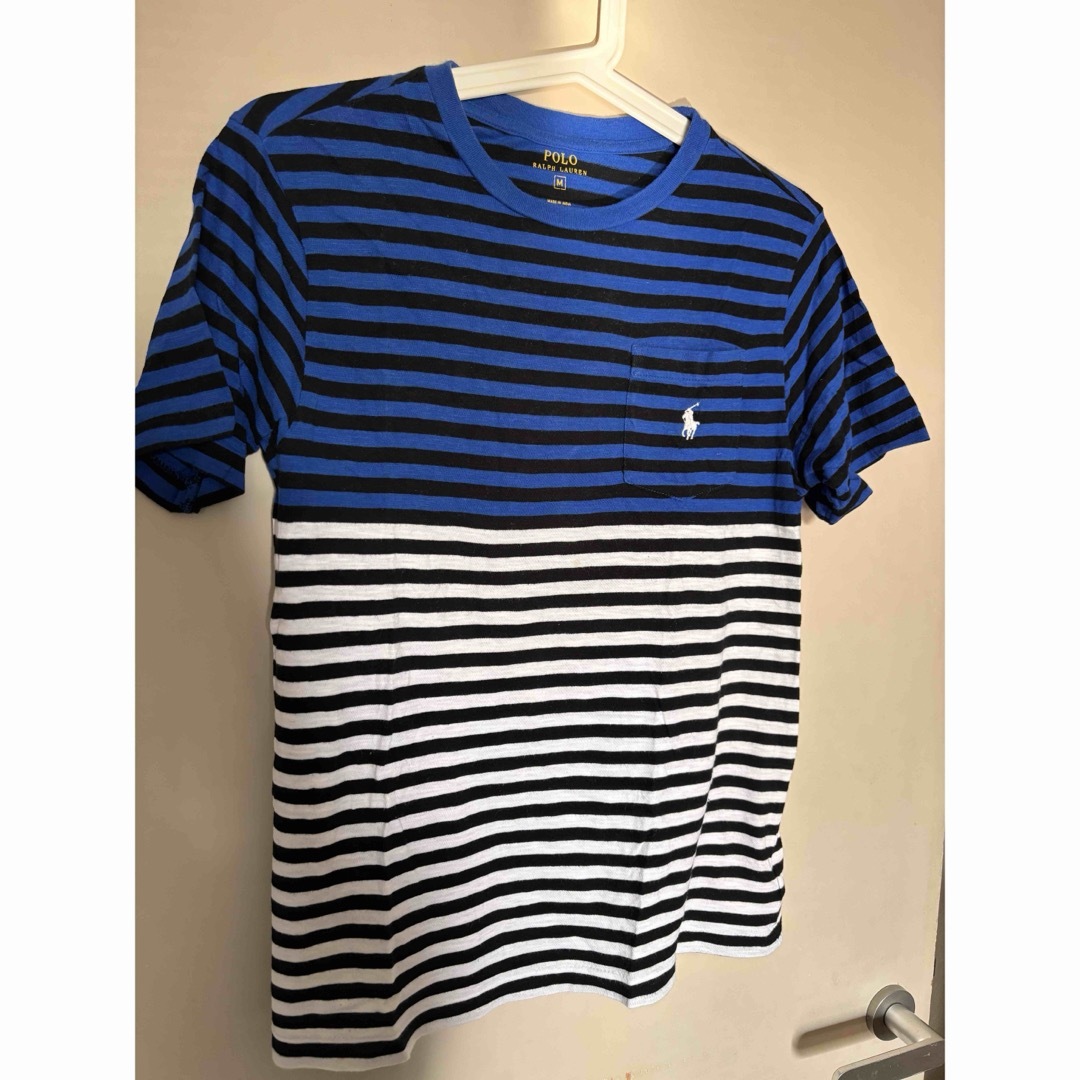 POLO RALPH LAUREN(ポロラルフローレン)のラルフローレン　Tシャツ　ボーダー　ブルー　M キッズ/ベビー/マタニティのキッズ服男の子用(90cm~)(Tシャツ/カットソー)の商品写真