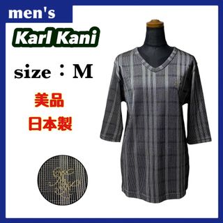 カールカナイ(Karl Kani)のKarl Kani カールカナイ 七分袖 Vネック カットソー メンズ サイズM(Tシャツ/カットソー(七分/長袖))