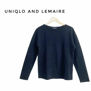 ユニクロ(UNIQLO)のUNIQLO AND LEMAIRE トップス　ネイビー　Mサイズ(カットソー(長袖/七分))