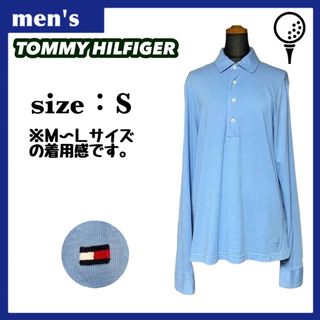 トミーヒルフィガー(TOMMY HILFIGER)のトミーヒルフィガー 長袖ポロシャツ メンズ サイズS ライトブルー ゴルフウェア(ウエア)