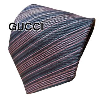 グッチ(Gucci)の【GUCCI】　グッチ　ブラウン系　ストライプ　イタリア製(ネクタイ)