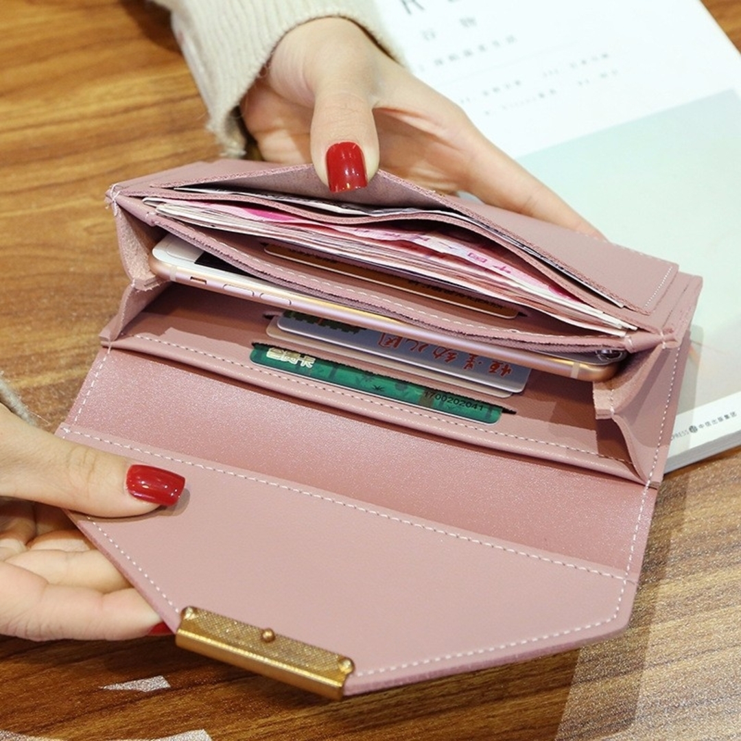 長財布 シンプルなコインパース レディース ヴィンテージ感 ブラウン レディースのファッション小物(財布)の商品写真