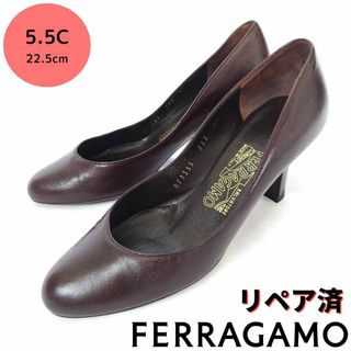 サルヴァトーレフェラガモ(Salvatore Ferragamo)の美品❤サルヴァトーレ・フェラガモ【Ferragamo】シンプル パンプス 濃茶(ハイヒール/パンプス)