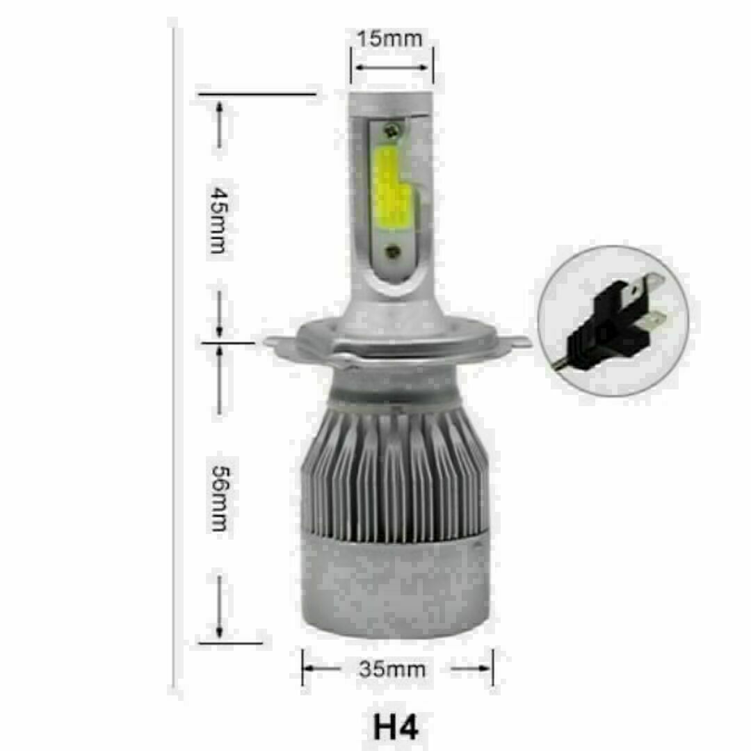 H4 LEDヘッドライト 車 LED 2個セット バルブ ホワイト　切替 自動車/バイクの自動車(汎用パーツ)の商品写真