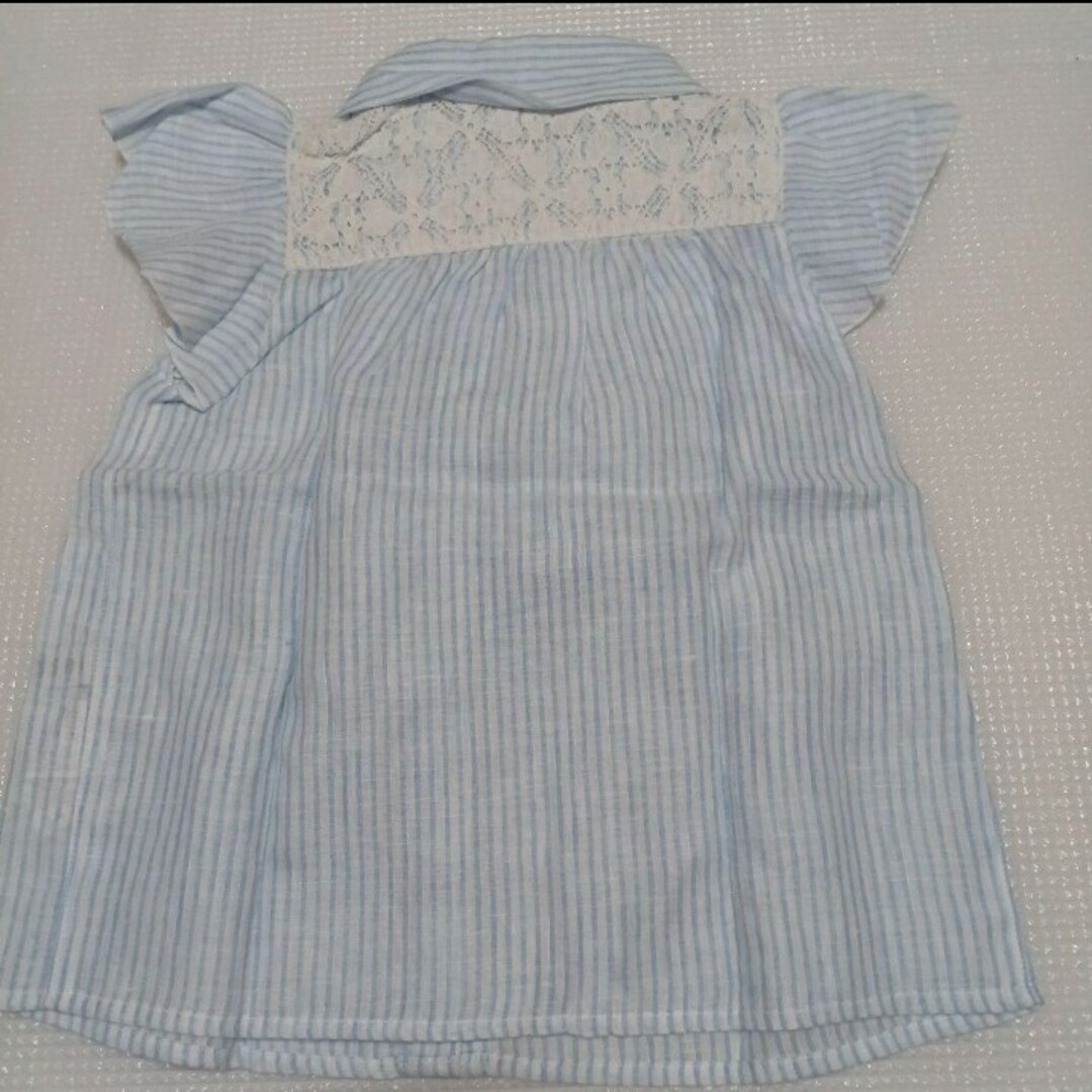 110 女の子　半袖　ブラウス　シャツ　麻 キッズ/ベビー/マタニティのキッズ服女の子用(90cm~)(ブラウス)の商品写真