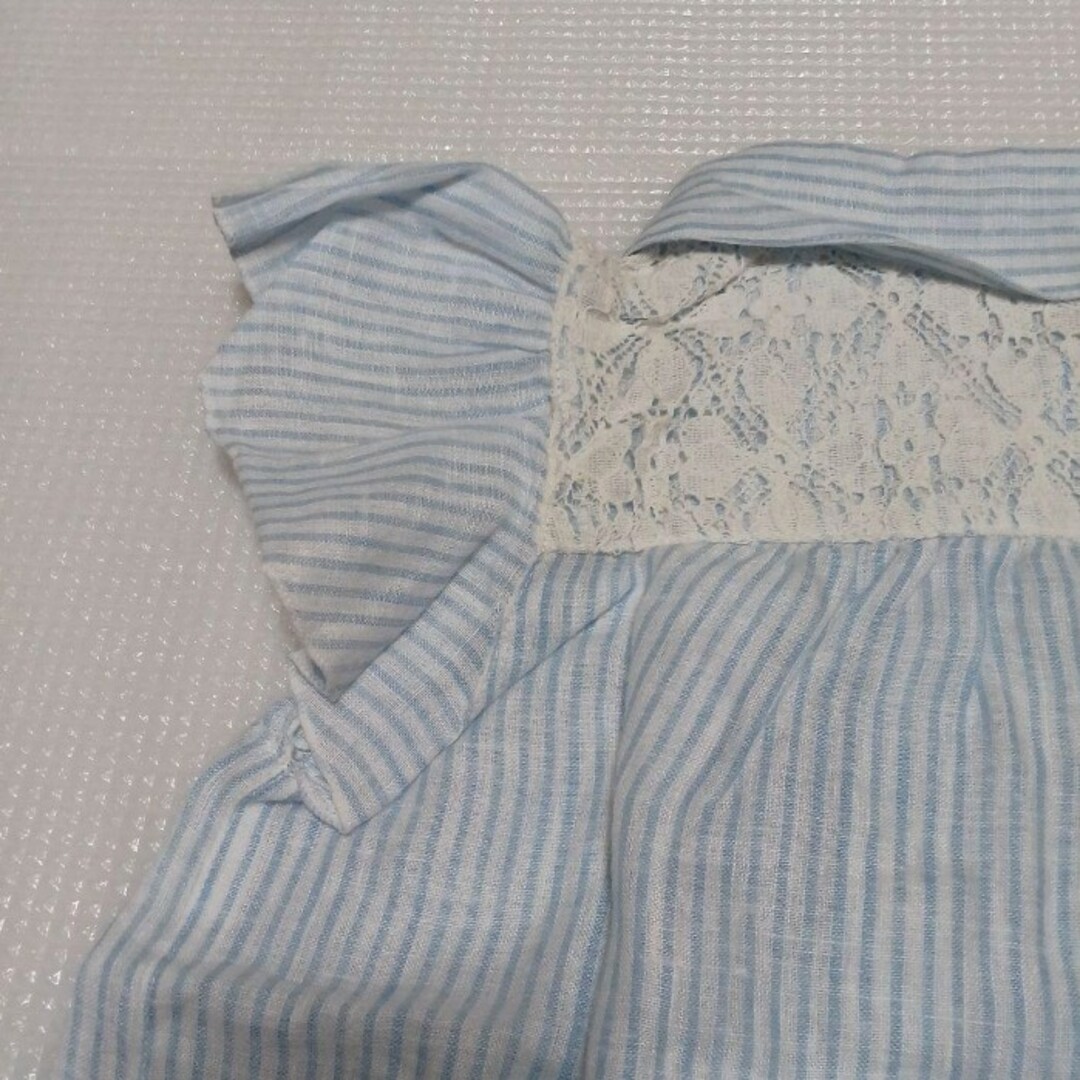 110 女の子　半袖　ブラウス　シャツ　麻 キッズ/ベビー/マタニティのキッズ服女の子用(90cm~)(ブラウス)の商品写真