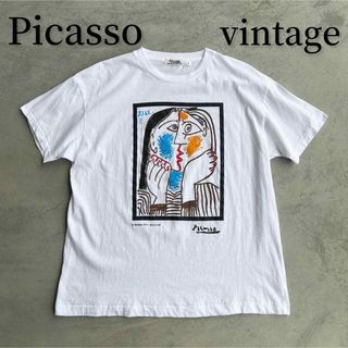 ヴィンテージ(VINTAGE)の極美品 ビンテージ ピカソ Picasso シングルステッチ Tシャツ アートT(Tシャツ/カットソー(半袖/袖なし))