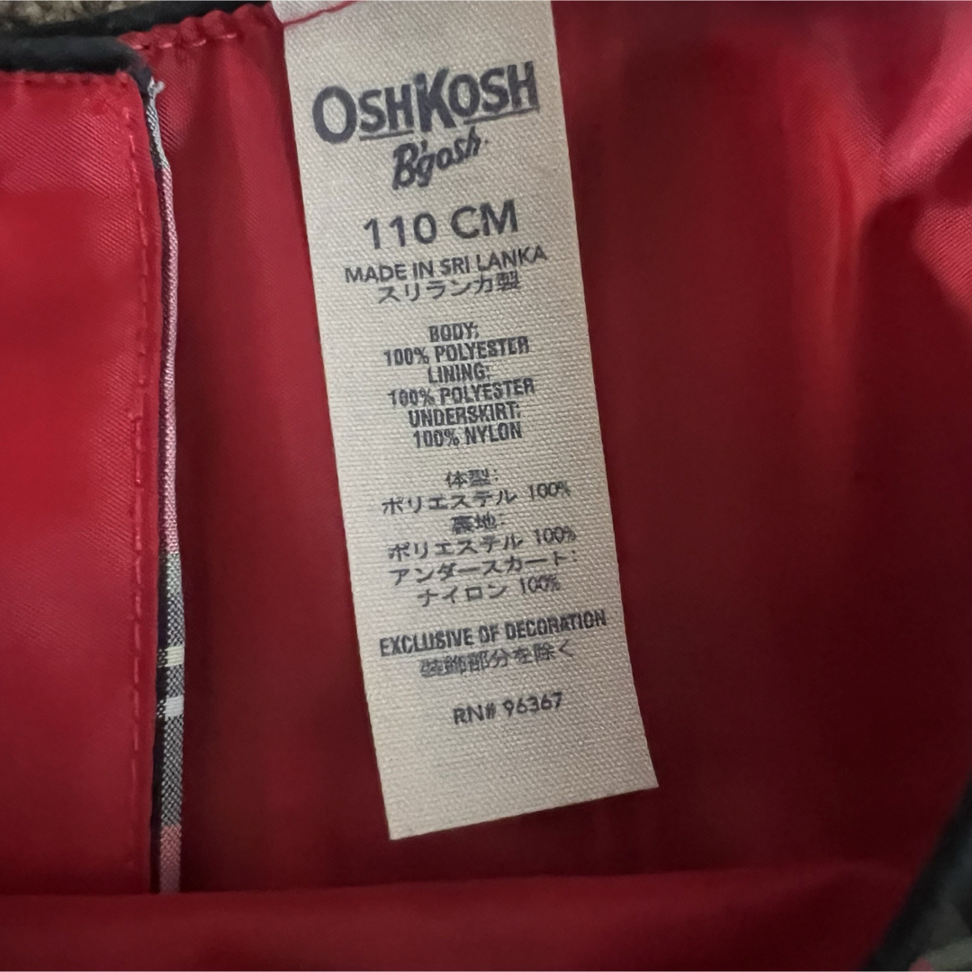 OshKosh(オシュコシュ)の美品　OSHKOSH  ワンシーン　110  赤チェック キッズ/ベビー/マタニティのキッズ服女の子用(90cm~)(ワンピース)の商品写真