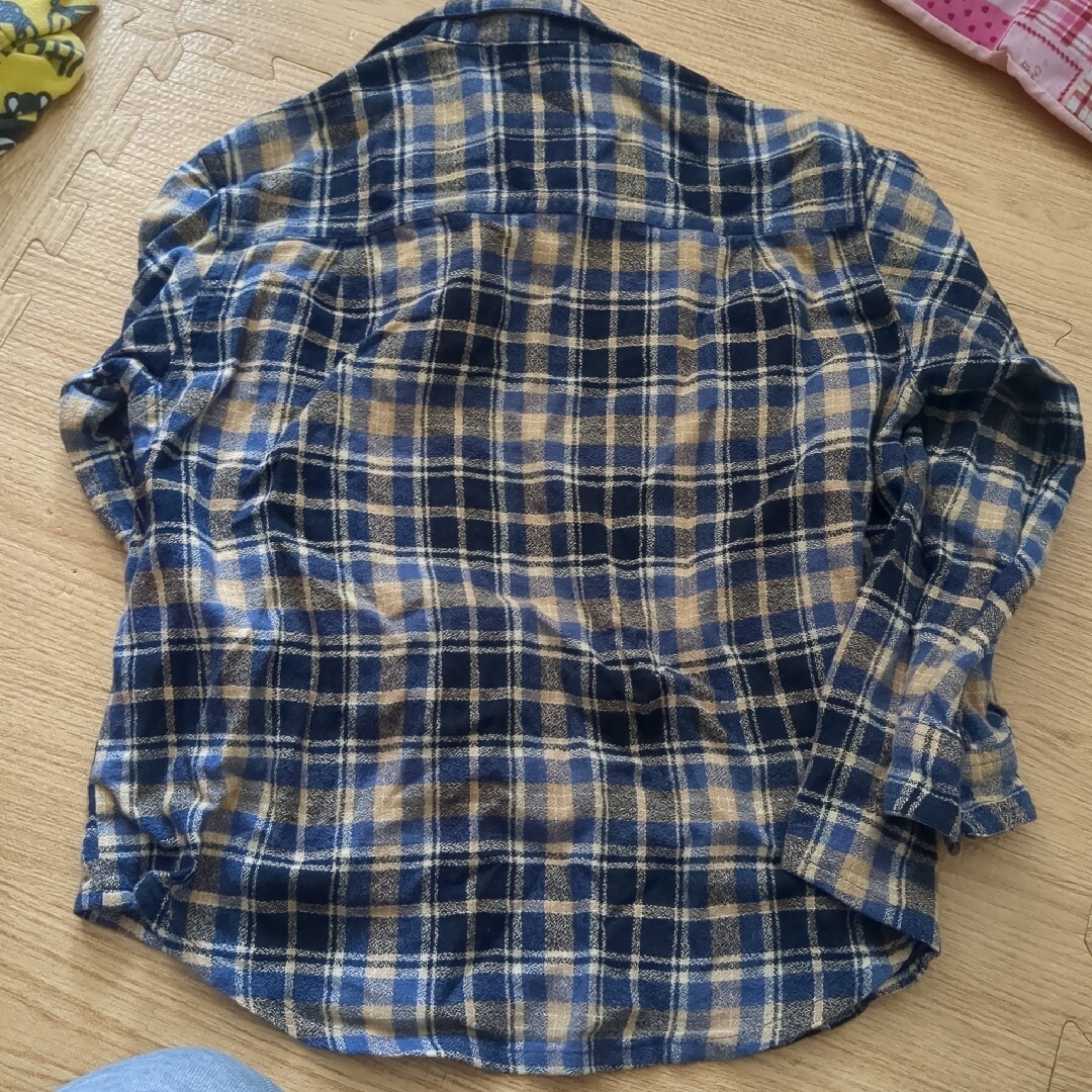 Pass road　チェックシャツ　訳あり　袖のボタンなし キッズ/ベビー/マタニティのキッズ服男の子用(90cm~)(ブラウス)の商品写真