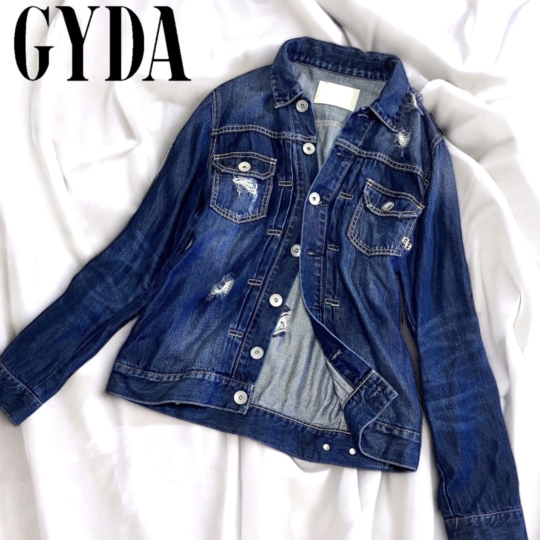 GYDA(ジェイダ)のGYDA デニム ジャケット ダメージ加工 Gジャン フリーサイズ レディースのジャケット/アウター(Gジャン/デニムジャケット)の商品写真