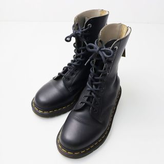 Y's - コラボ 定価5.7万 ワイズ × ドクターマーチン Y's × Dr.Martens 10EYE BOOT ジップ 10ホールブーツ 6/ブラック 23cm【2400013845267】