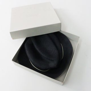 箱付き 美品 mature ha. マチュアーハ BOXED HAT abaca 6cm ボックスハット /ネイビー リボンタイプ 帽子 アバカ【2400013842099】(ハット)