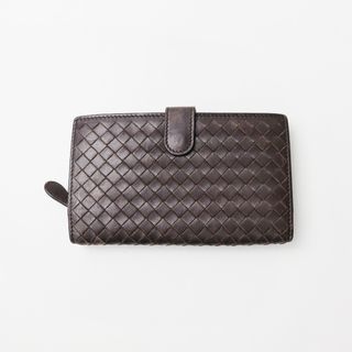 ボッテガヴェネタ(Bottega Veneta)のボッテガヴェネタ BOTTEGA VENETA レザーイントレチャート スナップボタン ウォレット /ブラウン 財布 カードケース 【2400013841962】(財布)