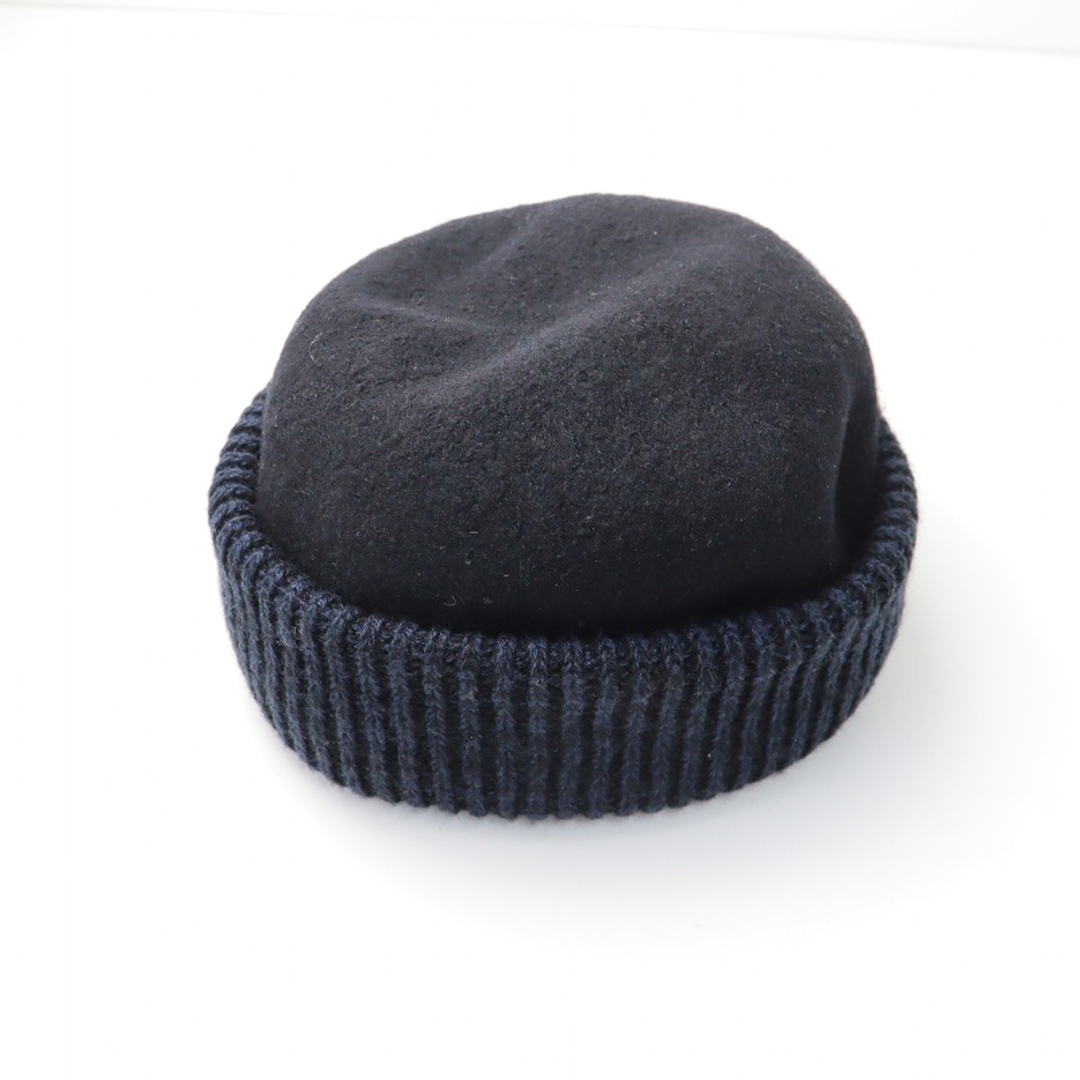 未使用 chisaki チサキ haru ロールキャップ 2/ブラック ネイビー フェルト生地 帽子 ニットキャップ 日本製 【2400013842174】 レディースの帽子(その他)の商品写真
