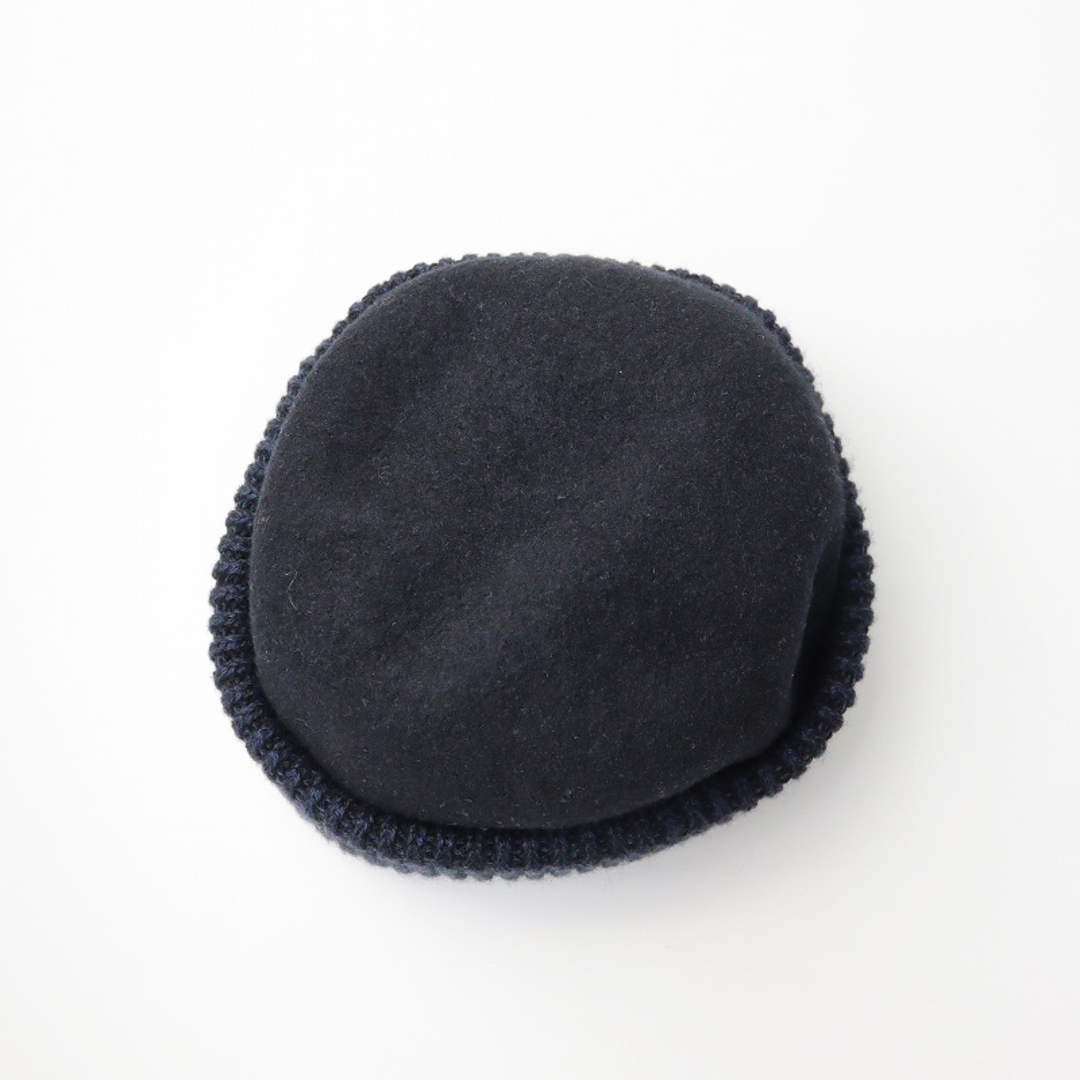 未使用 chisaki チサキ haru ロールキャップ 2/ブラック ネイビー フェルト生地 帽子 ニットキャップ 日本製 【2400013842174】 レディースの帽子(その他)の商品写真