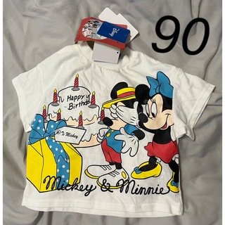ディズニー(Disney)のディズニー　バースデー　誕生日　ミニー　ミッキー　90 Tシャツ(Tシャツ/カットソー)