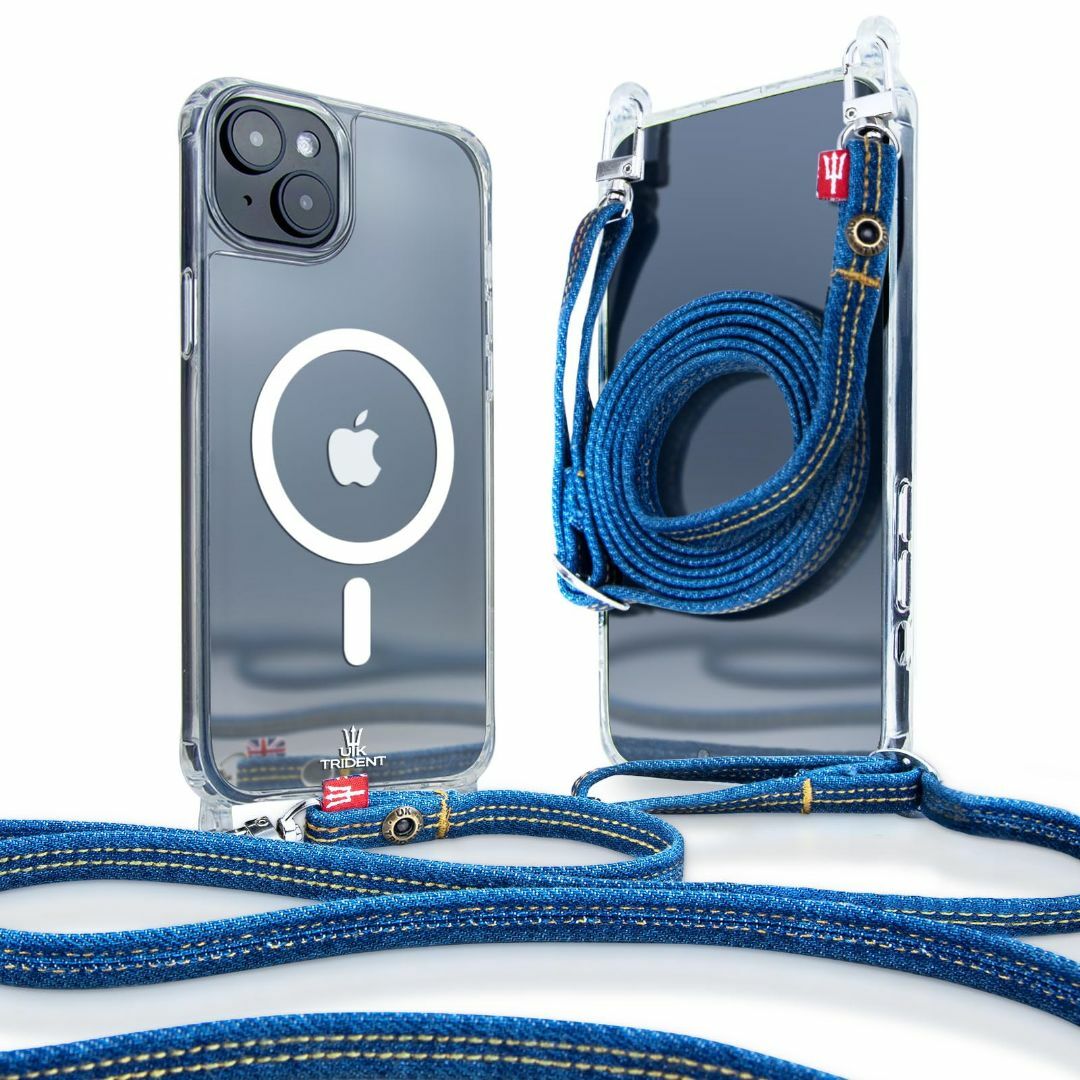 UK Trident デニム スマホショルダー ストラップ iPhone14PL スマホ/家電/カメラのスマホアクセサリー(その他)の商品写真