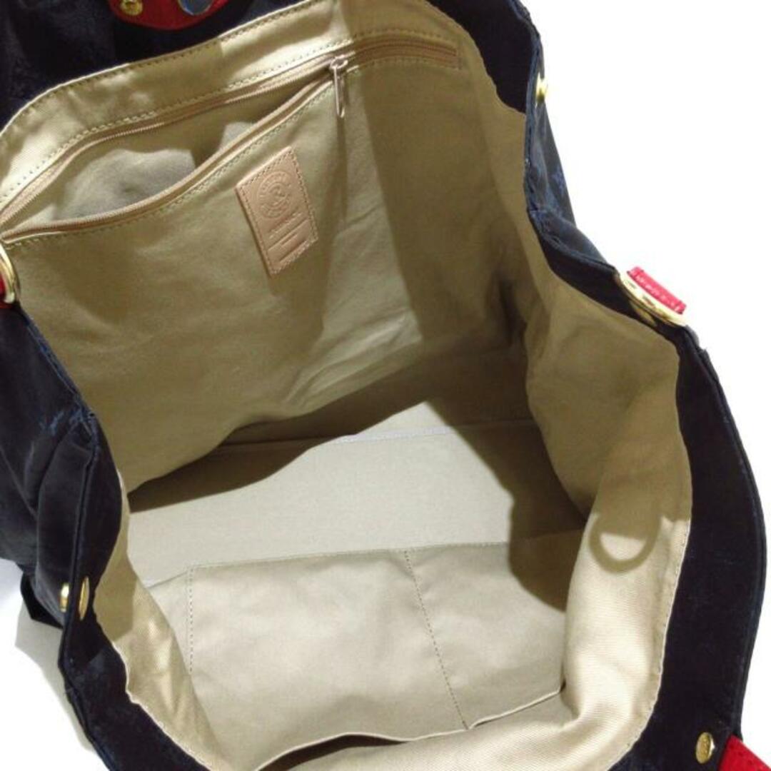 Russet(ラシット)のrusset(ラシット) ハンドバッグ ダークネイビー×レッド ナイロン×レザー レディースのバッグ(ハンドバッグ)の商品写真
