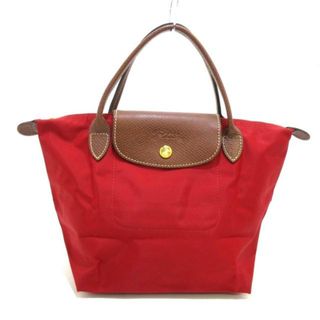 ロンシャン(LONGCHAMP)のLONGCHAMP(ロンシャン) ハンドバッグ ル・プリアージュオリジナル レッド×ブラウン 折りたたみ ナイロン×レザー(ハンドバッグ)