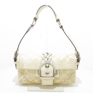 コーチ(COACH)のCOACH(コーチ) ハンドバッグ シグネチャー柄 6280 アイボリー ジャガード×レザー(ハンドバッグ)