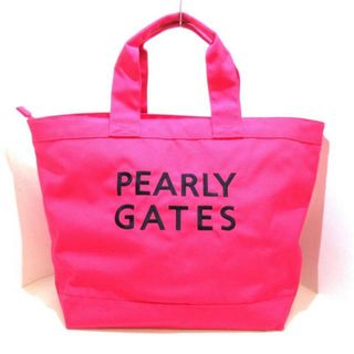 パーリーゲイツ(PEARLY GATES)のPEARLY GATES(パーリーゲイツ) ボストンバッグ美品  - ピンク×ブラック 本体ロックなし キャンバス(ボストンバッグ)