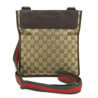 グッチ(Gucci)のGUCCI(グッチ) ショルダーバッグ GG柄,シェリー(ウェブ) 27639 ベージュ×ダークブラウン ジャガード×レザー(ショルダーバッグ)