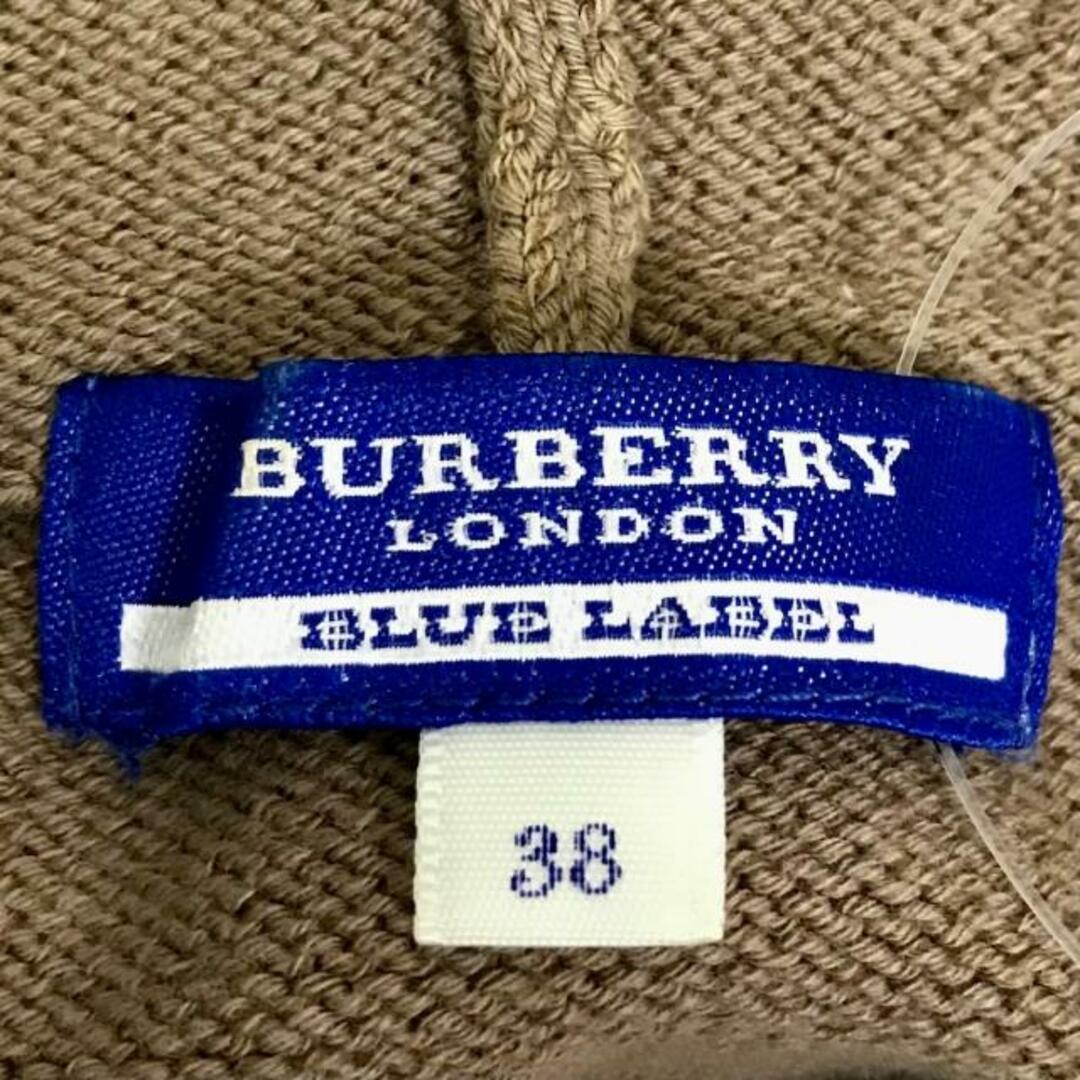BURBERRY BLUE LABEL(バーバリーブルーレーベル)のBurberry Blue Label(バーバリーブルーレーベル) パーカー サイズ38 M レディース - ライトブラウン 七分袖/ジップアップ レディースのトップス(パーカー)の商品写真