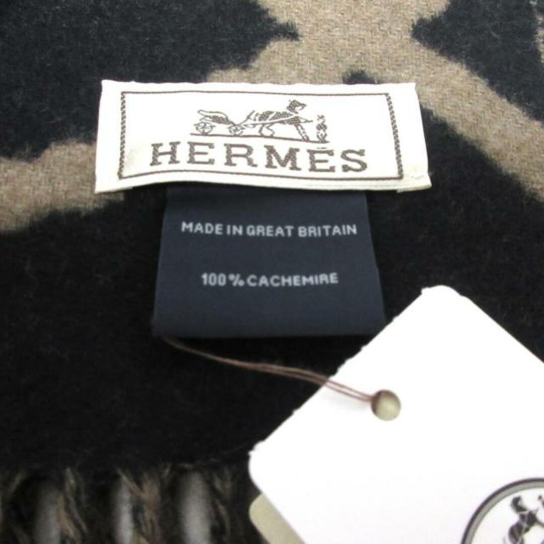 Hermes(エルメス)のエルメス マフラー美品  - ブラウン×黒 レディースのファッション小物(マフラー/ショール)の商品写真