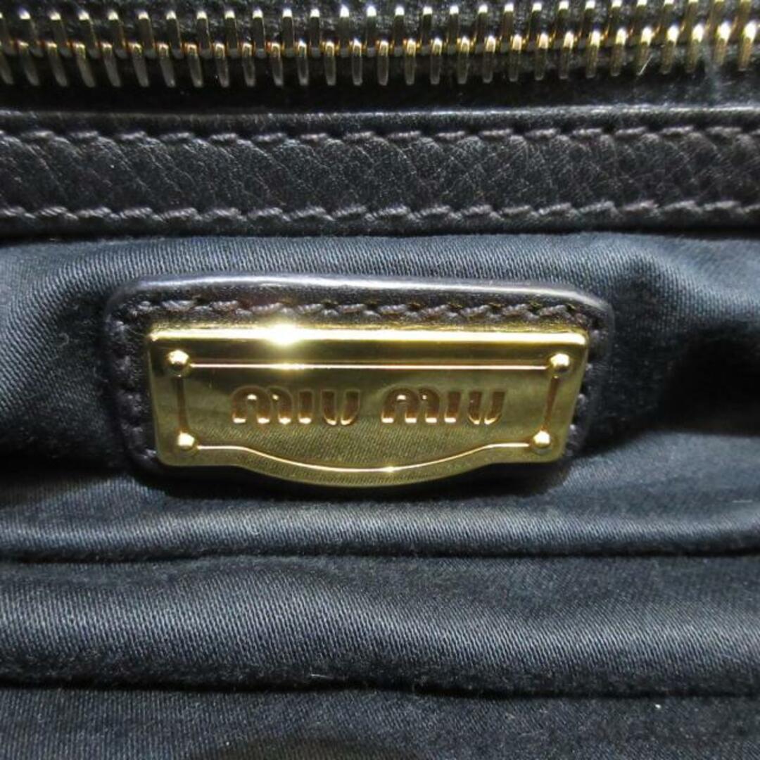 miumiu(ミュウミュウ)のmiumiu(ミュウミュウ) ハンドバッグ 黒 レザー レディースのバッグ(ハンドバッグ)の商品写真