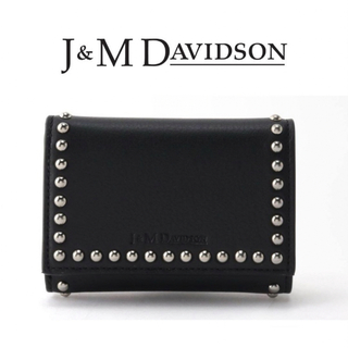 新品 定価5.4万円 J&M DAVIDSON 財布 スタッズ ブラック 黒