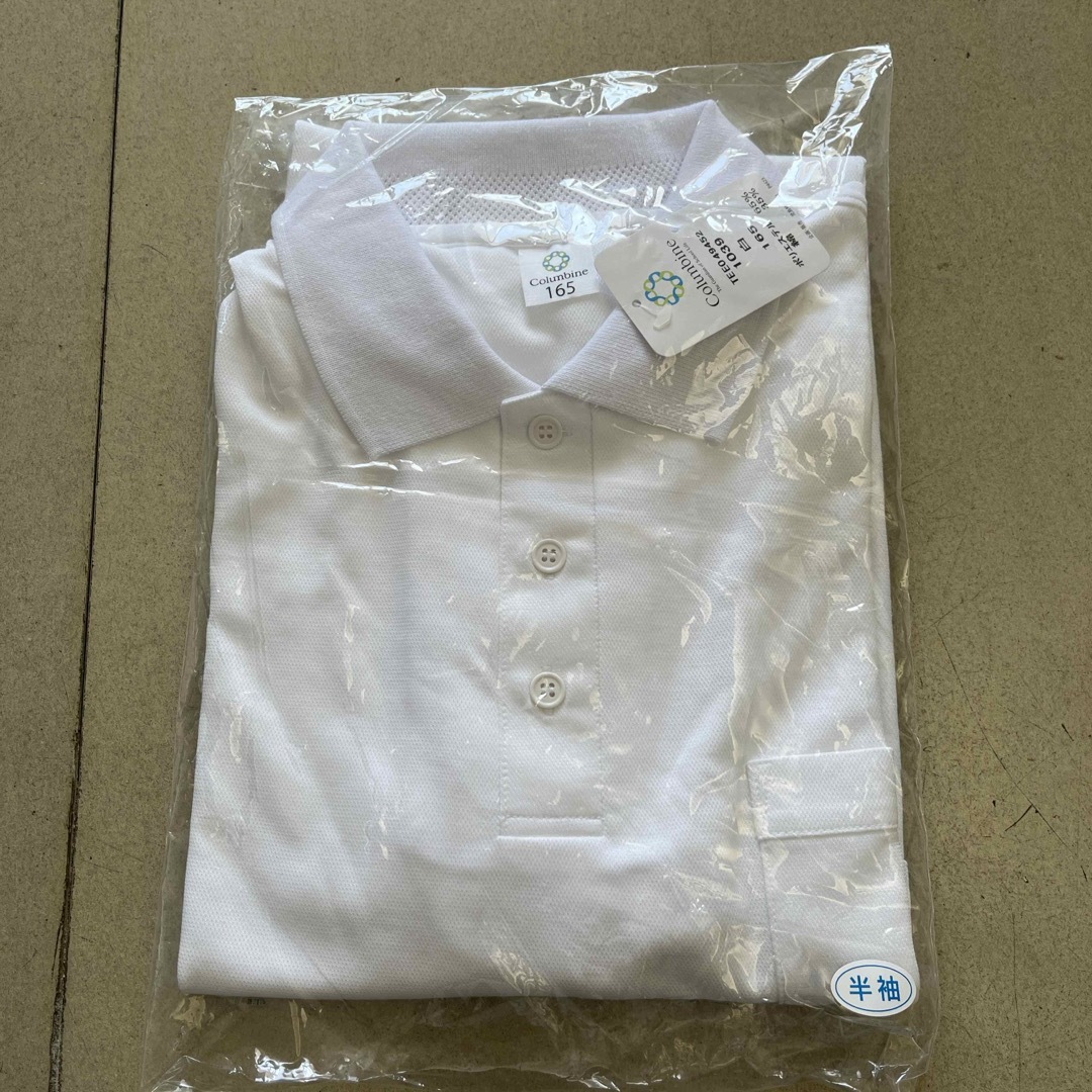 半袖　白ポロシャツ　165 メンズのトップス(ポロシャツ)の商品写真