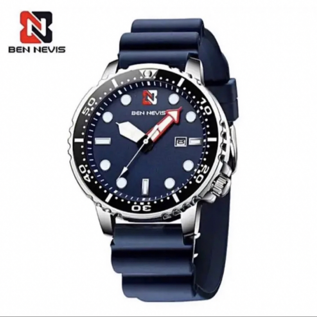 新品 BEN NEVIS ダイバータイプウォッチ ネイビーフェイス メンズ腕時計 メンズの時計(腕時計(アナログ))の商品写真