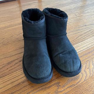 アグ(UGG)のugg ムートンブーツ　ミニ　24 黒(ブーツ)