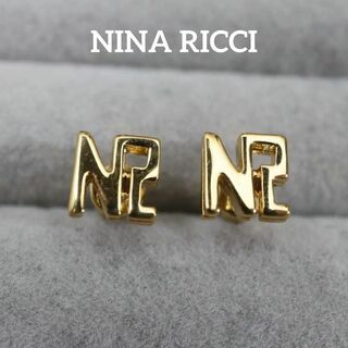 【匿名配送】NINA RICCI ニナリッチ ピアス ゴールド シンプル ロゴ